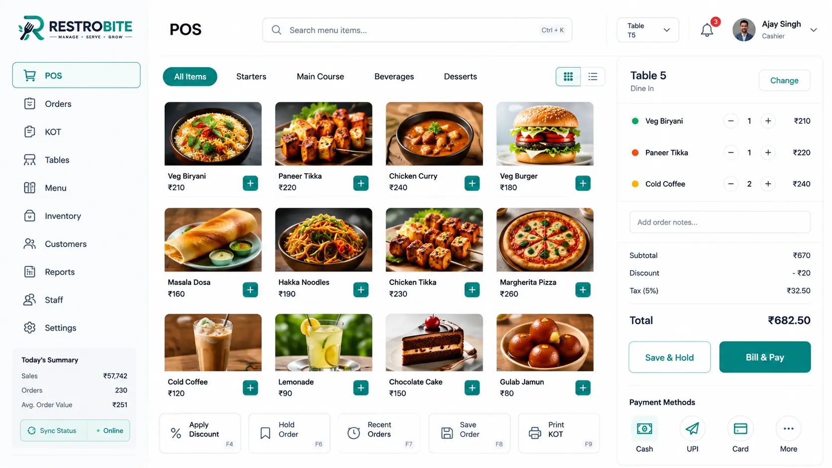POS Dashboard View